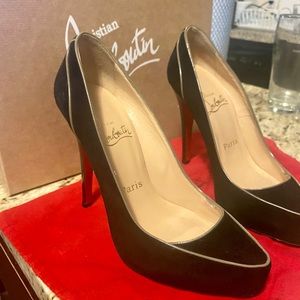 AUTHENTIC. Black velvet Louboutins. Stunning.